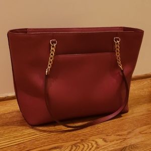 Michael Kors Red Shoulder Tote Purse